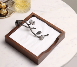 Porte-serviettes Floral Savvy Porte-serviettes décoratif Porte-serviettes de table moderne Porte-mouchoirs Home Office Accessoires de table à manger - Product Image 1