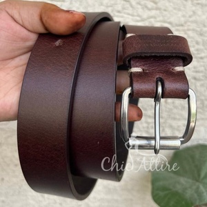 Nuevo elegante e informal hecho a mano de cuero genuino Real cinturón clásico para hombres personalizado grano completo desgastado cinturón de cuero Real para hombres - Product Image 1