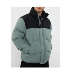 Haute qualité visage plusieurs poches noir léger Logo personnalisé bulle hiver duvet d'oie manteau doudoune pour hommes 2025 - Product Image 1