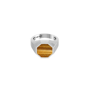 Anillo Hexagonal de Plata de Ley 925 con Incrustaciones de Ojo de Tigre Clásico para Hombre, Hecho a Mano, Regalo Único para Él, Cumpleaños, Aniversario, Boda - Product Image 1