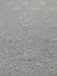 Tissu en dentelle brodée de perles et de paillettes pour robe de mariée, tissu en organza, robe de mariée, vente chaude, mode, acceptation des designs personnalisés - Product Image 2