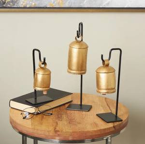 Lot de 3 cloches de Noël en laiton standard AK en métal avec finition dorée antique style vintage pour les accents de décoration de Noël - Product Image 6