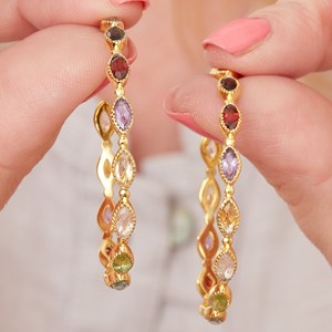 Precio increíble, pendientes de aro de Plata de Ley 925 hechos a mano a la moda, piedras preciosas granate profundo para regalo de fiesta de boda, ¡excelente calidad! - Product Image 3