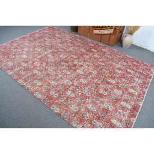 Tapis turc 6,2 x 9,1 pieds, tapis persan vintage en laine rouge - Product Image 3