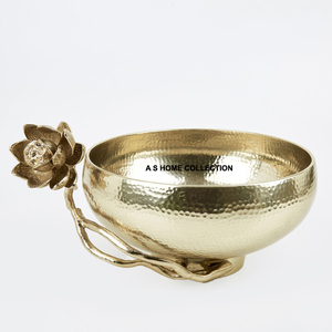 Diseño hecho a mano sopa o fideos servidor Metal cuencos dorados comida postre servir cuencos redondeados decorativos - Product Image 3