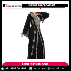 Georgette Butterfly Sleeve Knee Length <b>Kaftan</b> Long Abaya for Party Wear All Size and Colors Available for <b>Women</b> Clothing - Product Image 2