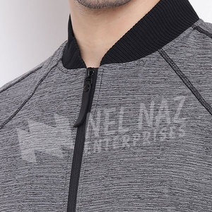 OEM personalizado de alta calidad de los hombres cálidos chaquetas Bomber tela de lona Stand Collar High Street precio razonable impreso bordado - Product Image 5