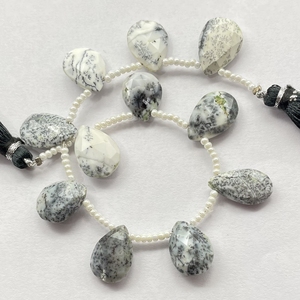 Cuentas de Briolette con forma de pera facetada de alta calidad, piedras preciosas naturales, ópalo de dendrita, suministros de cuentas al por mayor - Product Image 3