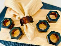 Anneau de serviette hexagonal en résine de luxe, classique, élégant, géométrique, durable, écologique, personnalisable, largeur 2,5 cm, décoration de table, hôtels