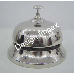 ระฆังโต๊ะทองเหลืองสไตล์ amerian ระฆังตั้งโต๊ะประดับโต๊ะทำจากนิกเกิลขัดเงางานฝีมือโลหะใช้ในสำนักงานสำนักงาน - Product Image 2