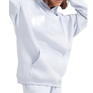 Sudadera con capucha de gran tamaño para mujer de alta calidad, sudadera deportiva de algodón con estampado personalizado para gimnasio, cuello con capucha frontal de invierno - Product Image 6