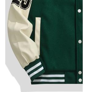 Blouson universitaire en laine personnalisé, col montant, style urbain, tissu épais, patchs personnalisés, faible MOQ disponible - Product Image 6