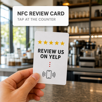 Carte de poche personnalisable NFC/QR Code en acrylique pour avis clients – Idéale pour les cafés, salons, commerces et réceptions
