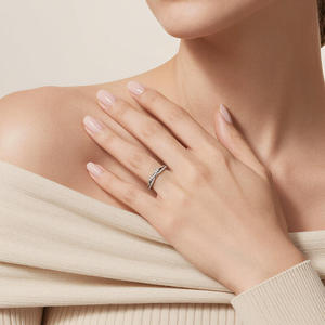 Jeulia Sterling Silver Double-Row Bow <b>Ring</b> with Princess Cut Gemstone - Product Image 5