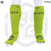 BLAZE FIGHT GEAR Protège-tibias en cuir véritable à séchage rapide pour une protection des jambes à fort impact, boxe, arts martiaux, kickboxing, Muay Thai