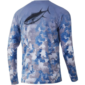 เสื้อตกปลาแขนยาว Upf50 + ผู้ชายเสื้อตกปลาแบบสั่งตัดสีดำระบายอากาศได้ดี - Product Image 6