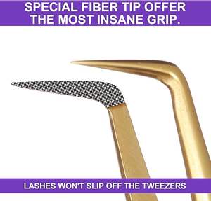 Pince à cils à pointe de fibre pour extension de cils 4 pièces pince à épiler professionnel artiste Tech Kit de travail outils, Bes - Product Image 5