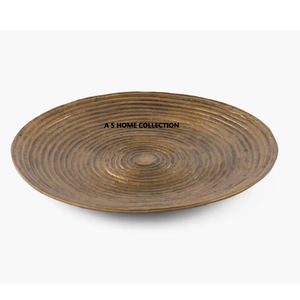 Bandeja de servicio de aluminio de Color marrón de forma redonda con estilo Diseño hecho a mano de Calidad exclusiva para el hogar - Product Image 1