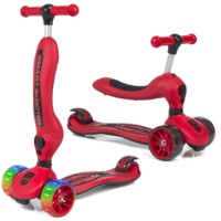 Trottinette pour bébé avec siège souple, pliable, 3 roues, 6 roues en plastique lumineuses, pour enfant de 1 à 5 ans avec frein arrière