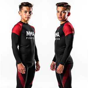 Rashguards BJJ personnalisés de qualité supérieure, impression sublimée durable, anti-UV, respirants, équipement de combat et d'entraînement MMA. - Product Image 1