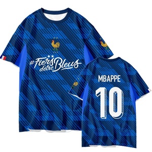 Maillot de football de l'équipe nationale de <span class=keywords><strong>France</strong></span> Mbappé 2026, impression 3D sublimée, t-shirt de football à manches courtes à séchage rapide, personnalisé - Product Image 2