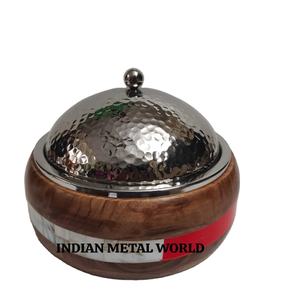 Olla caliente de calidad de lujo de diseño vintage, forma redonda de madera y acero inoxidable para los utensilios de cocina más vendidos, olla caliente a precio competitivo - Product Image 1