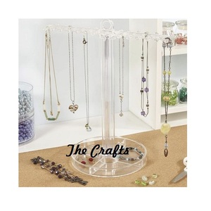 Support de boucles d'oreilles en métal doré avec base en acrylique Support de rangement de bijoux polyvalent de qualité supérieure en Inde - Product Image 2