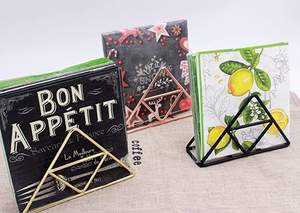 Porte-serviettes Triangle Décoratif en Métal Comptoir pour Maison de Mariage Hôtel Restaurant Bureau Bar Table Boîte à Mouchoirs Vente en Gros - Product Image 4