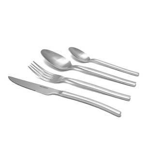 Juego de cubertería con mango de plástico, conjunto de cubiertos reutilizables de acero inoxidable con mango de ABS, nuevo diseño personalizado, 3 uds. - Product Image 4