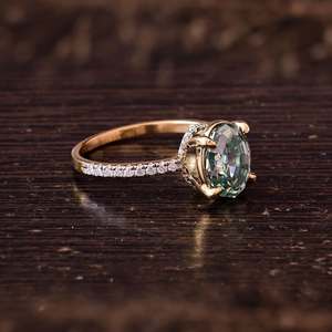 Anillo de Compromiso y Promesa de Alta Calidad, el Más Popular al por Mayor, Plata S925, Zafiro Corte Pera, Engaste de Garra, Circonita Blanca - Product Image 5