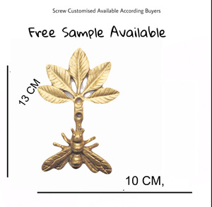 Vintage Bee-Themed Cast Iron <b>Wall</b> <b>Mount</b> Gold Coat Rack with Decorative <b>Towel</b> Holder Kids-Friendly Hooks & <b>Rails</b> <b>for</b> <b>Bathroom</b> - Product Image 4