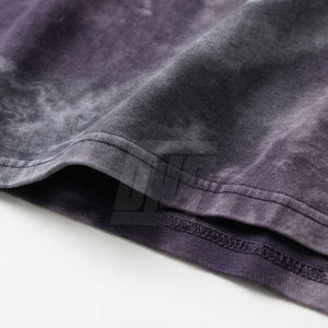 T-shirts pour hommes surdimensionnés délavés à l'acide, en coton épais, style streetwear, coupe ample, épaules tombantes, décontractés, vente en gros personnalisée - Product Image 4