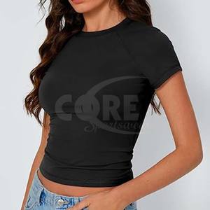 Haute qualité personnalisé femmes col rond haut court t-shirt court sport respirant Slim Fit entraînement débardeur - Product Image 3