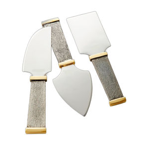 Prix abordable Acier inoxydable argent poli avec manche en marbre Couteau à fromage Couverts Ensemble pour Western Party - Product Image 2