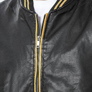 Style militaire en cuir de vachette véritable Bomber veste col montant haute rue Durable coupe-vent hommes chaud élégant - Product Image 5