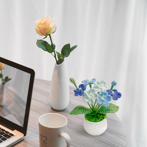 Fleurs faites à la main au crochet, plantes en pot, fleurs artificielles pour toujours, cadeau à un ami, parfait pour la décoration intérieure, fabriqué OEM au Vietnam - Product Image 4