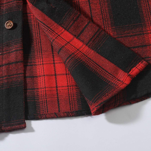 เสื้อเชิ้ตผ้าแฟลนเนลผู้ชายคุณภาพสูง ปี 2026 ทรงปกติ มีกระเป๋า สีแดงและดำ ลายกล่อง สวมใส่สบาย เรียบง่าย เหมาะสำหรับฤดูใบไม้ผลิ - Product Image 6