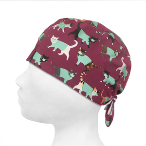 Chapeau chirurgical pour médecins, impression personnalisée, doublure en satin, bonnets de travail ajustables de haute qualité, bonnets médicaux pour infirmières - Product Image 3