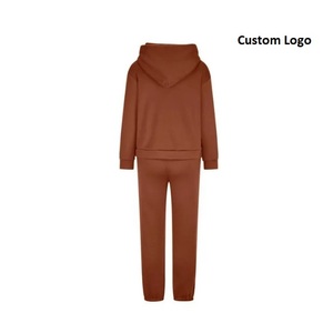 High Quality Heavy Fleece Women's Hoodie Sweatpants Jogger Set Breathable Sportswear Custom Logo Embroidery Knitted Winter - Product Image 2