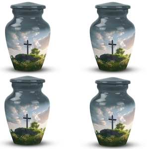 Christian Themed Cremation Urn <b>for</b> Adult <b>Ashes</b> Customizable Memorial <b>for</b> Human <b>Ashes</b> With Keepsake Spiritual Urn <b>for</b> Adults - Product Image 5