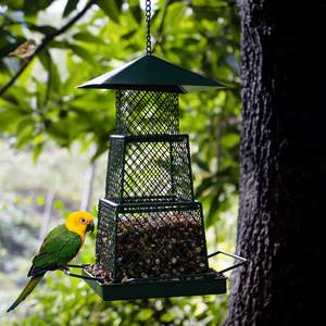 Alimentador de pájaros de Metal con acabado antiguo para colgar al aire libre, alimentador de semillas, alimentador de pájaros salvajes para uso exterior de decoración de jardín - Product Image 3