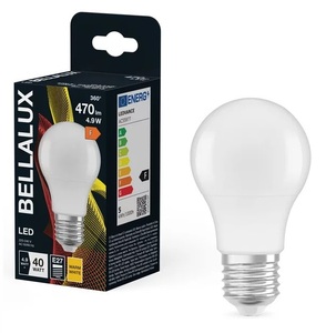 Bombilla estándar 4.9W 470Lm E27 2700K (Bellalux 4058075128064) - Product Image 1