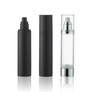 Botella sin aire negra mate para el cuidado de la piel Crema cosmética vacía 30ml 50ml 120ml Capacidad Tapón de rosca para crema facial Loción de suero - Product Image 2