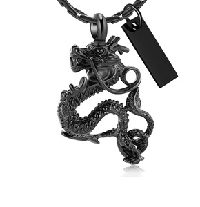 Customize Cremation <b>Jewelry</b> for Ashes Stainless Steel Dragon Urn Necklace Keepsake Human Ashes Holder for Women Men Custom Size - Product Image 4