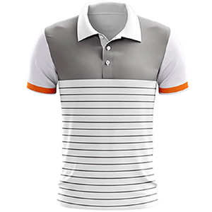 Polo d'été classique pour hommes avec fermeture à deux boutons Chemise de golf élégante en piqué à la mode à manches courtes - Product Image 2