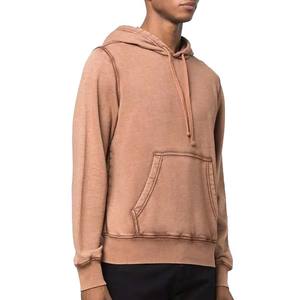 Sudadera con capucha lavada vintage de algodón y poliéster personalizada | Jersey de rizo francés de gran tamaño con acabado teñido liso para hombre - Product Image 2