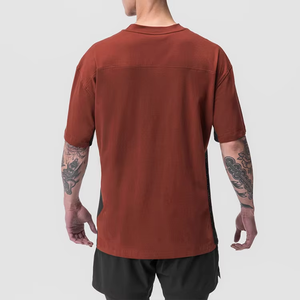 Camiseta de algodón pesado en blanco con logotipo personalizado de la mejor calidad, Camiseta deportiva de ajuste cuadrado con hombros caídos, camiseta francesa de cuello redondo de gran tamaño para hombres - Product Image 4