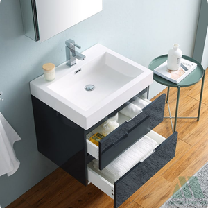 Meubles de salle de bain en bois de style moderne fabriqués à la main Meubles en bois au design élégant prêts à assembler - Product Image 3