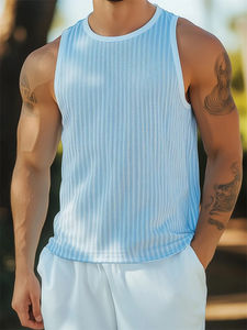 Camiseta sin mangas de gimnasio para hombre de alta calidad con diseño personalizado, ropa informal de punto - Product Image 3