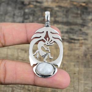 Colgante de piedra lunar de Plata de Ley 925, joyería hecha a mano, colgante de estilo bohemio de plata, joyería para mujer, regalo de boda para - Product Image 3